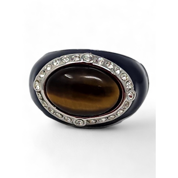 Lia Sophia Kiam Collection Bold Statement Ring Keynote - Tiger's Eye, Crystals - Picture 8 of 10